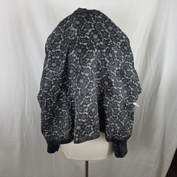 Venezia Black Leather Jacket Womens 18/20 XL Goth Grunge Matrix Vintage 90s - Picture 7 of 9